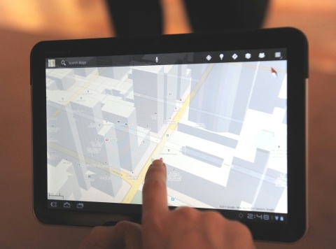 Mapas no Xoom: prédios em 3D